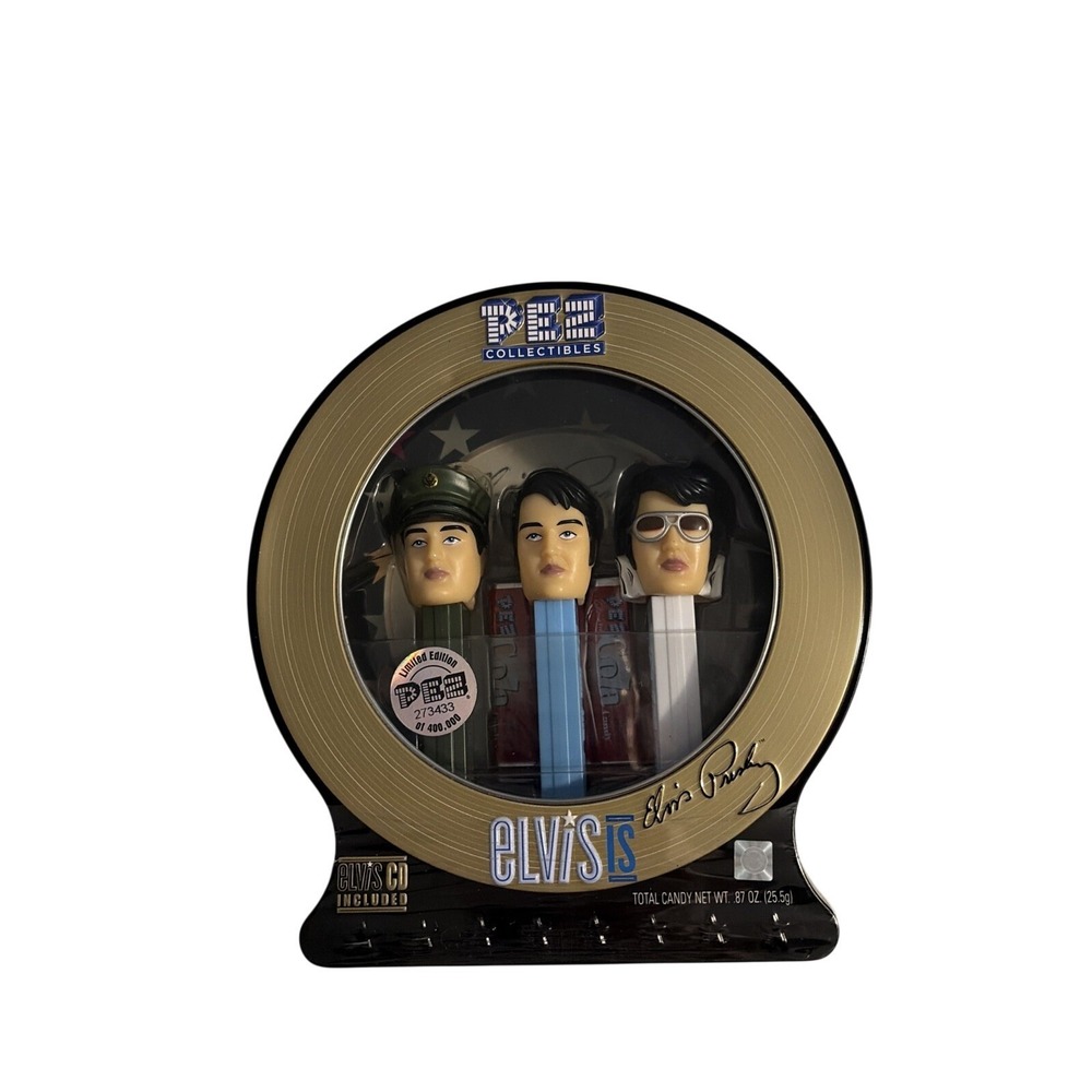 Pez Elvis Presley Gift Pack Limited Edition Tin 3 Dispensers CD NWT 2007 Retro